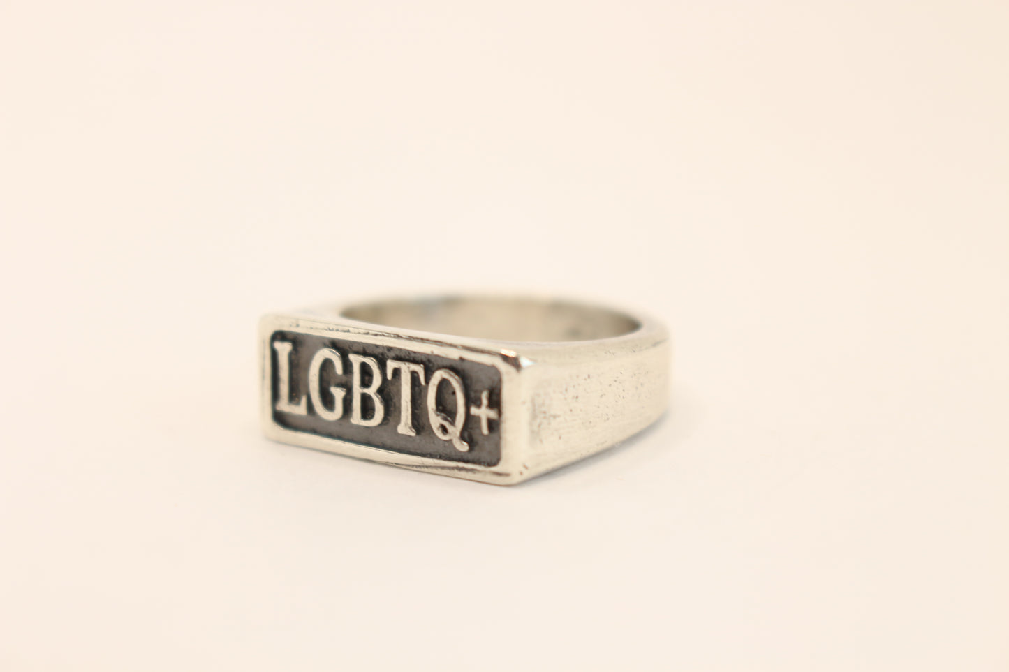 Sterling Silver LGBTQ+ ring- Signet Style