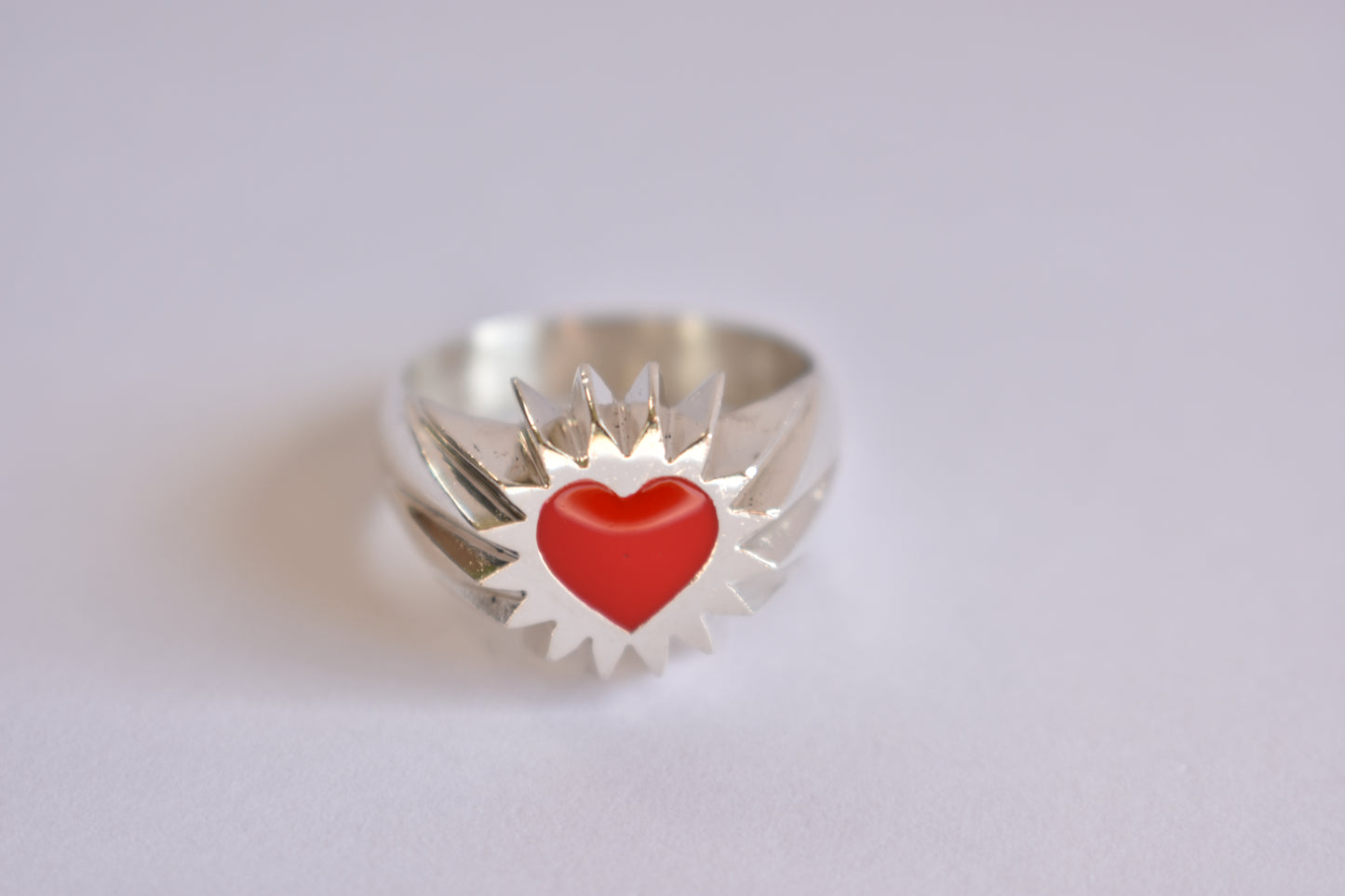 Sterling Silver Heart Ring - size 9