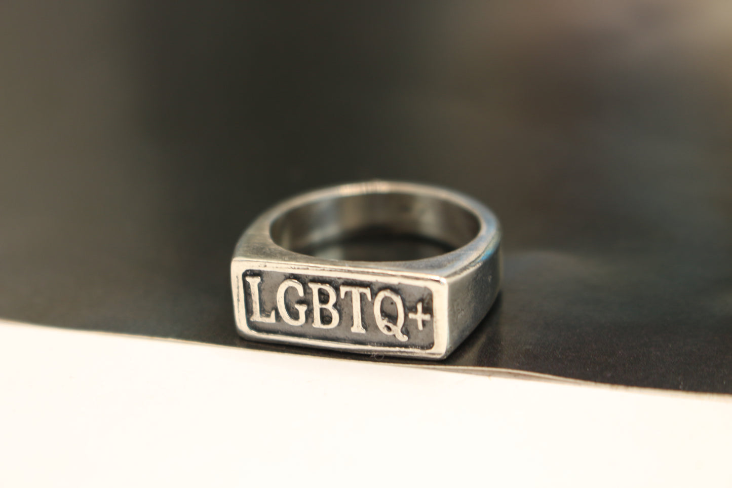 Sterling Silver LGBTQ+ ring- Signet Style