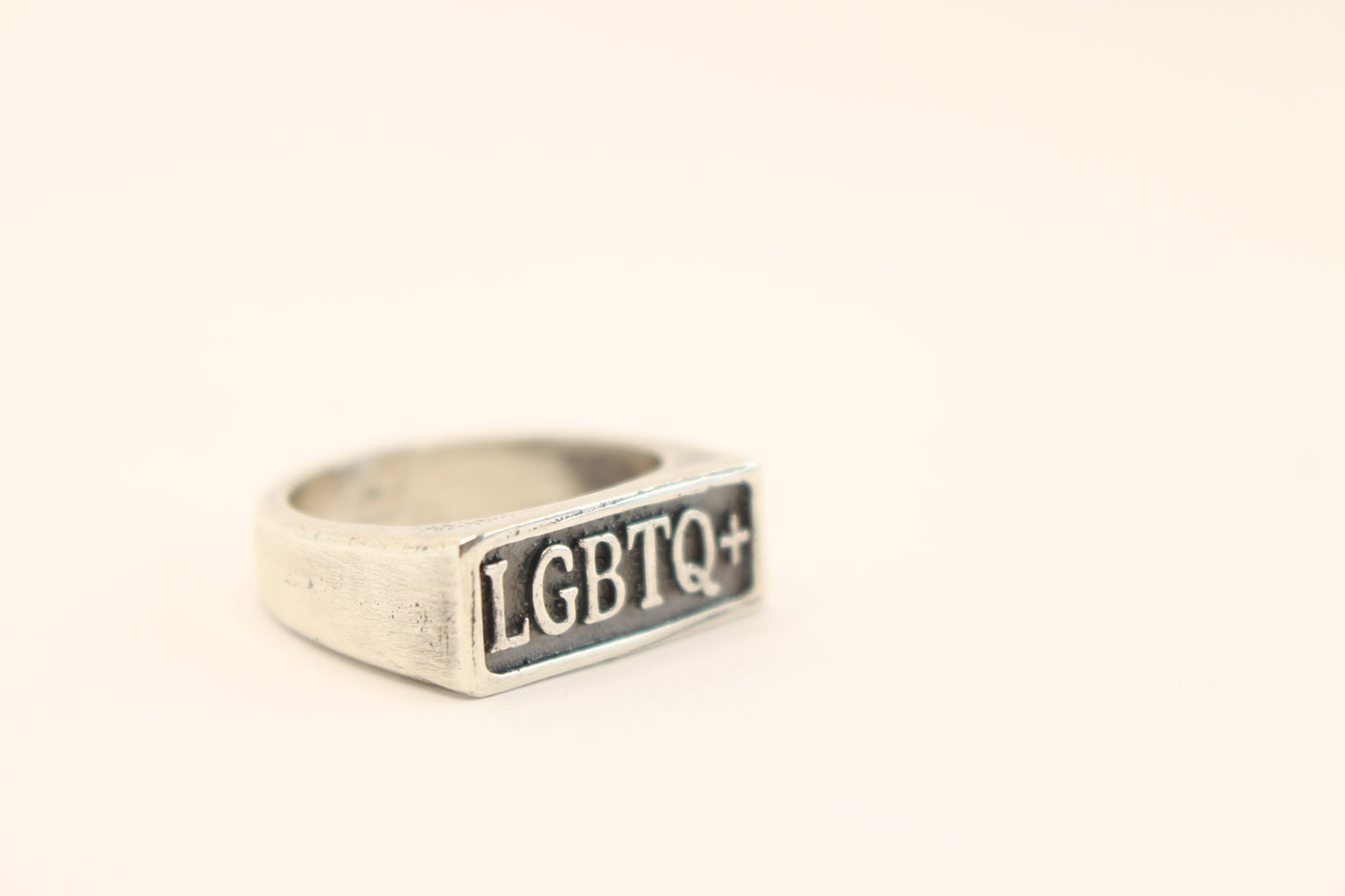 Sterling Silver LGBTQ+ ring- Signet Style