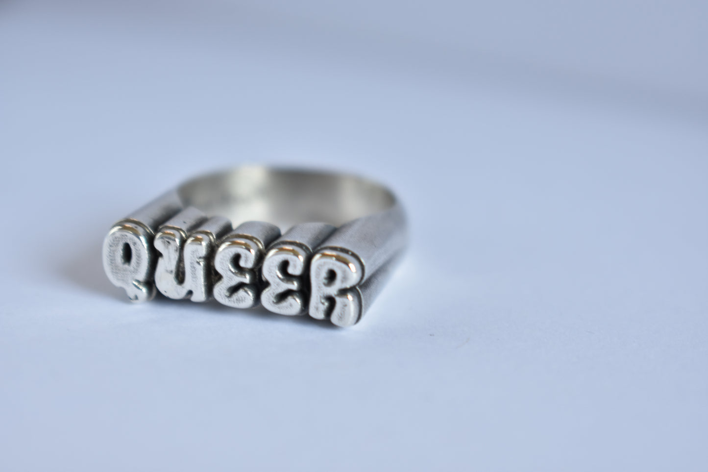 Sterling Silver "QUEER" Ring - Pride Month Edition