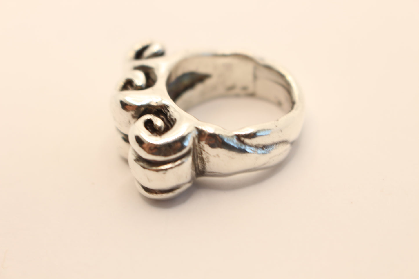 Sterling Silver waves  Ring- Heavy Unique