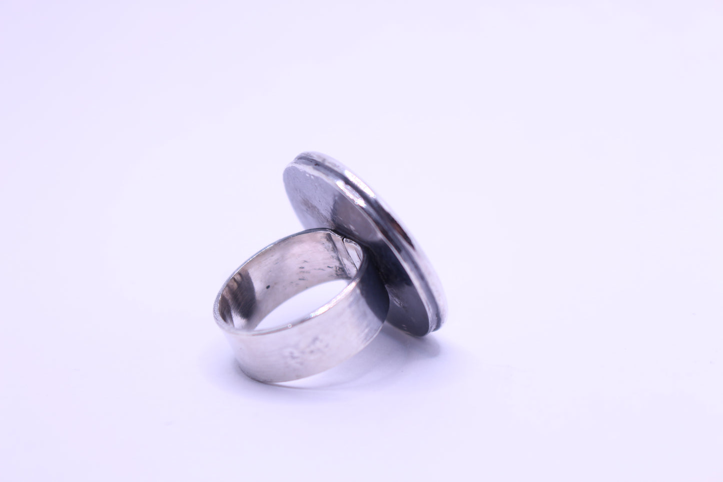 Sterling Silver and White Moonstone  Ring- Handcrafted Size 7.25