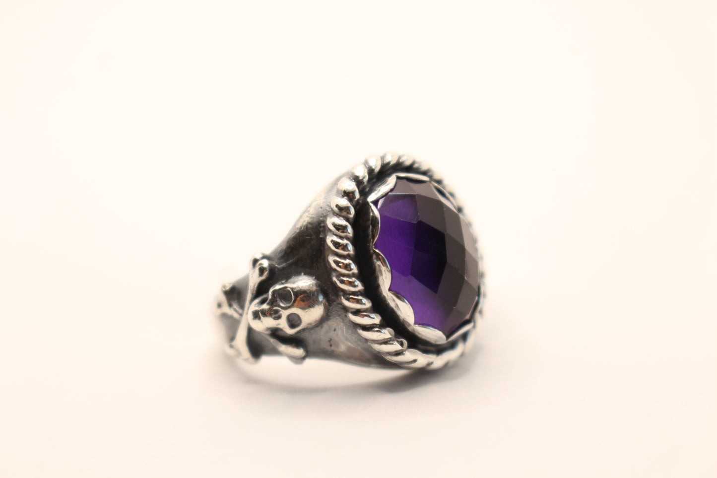 Sterling Silver and Amethyst  Ring -Size 7 1/2