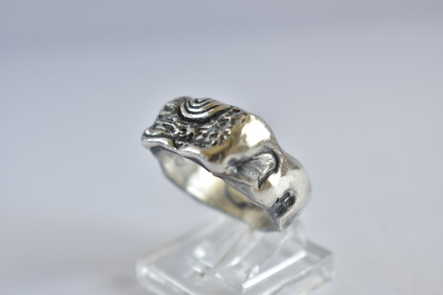 Sterling Silver Abstract Ring -Solid - Artistic