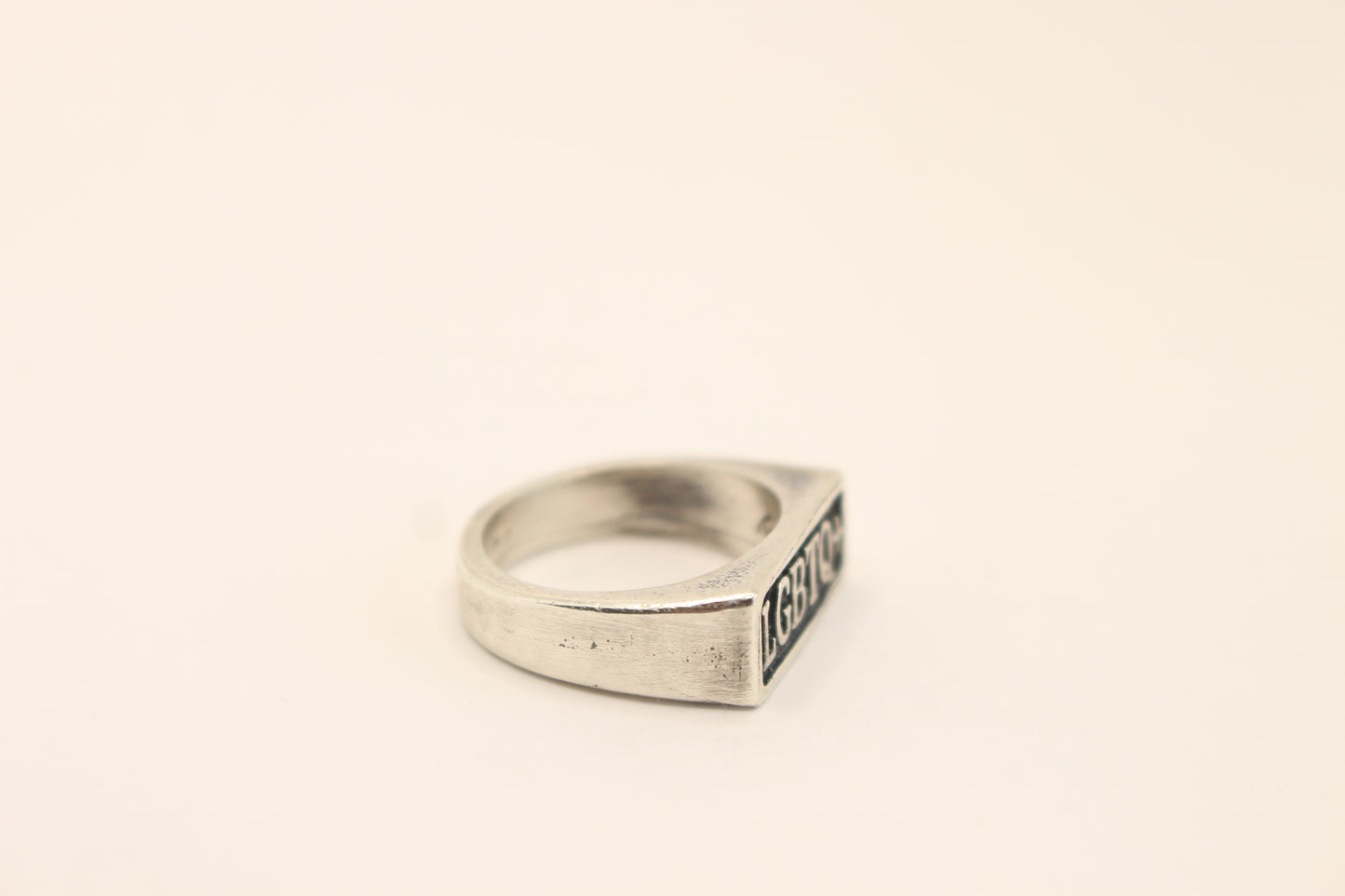 Sterling Silver LGBTQ+ ring- Signet Style