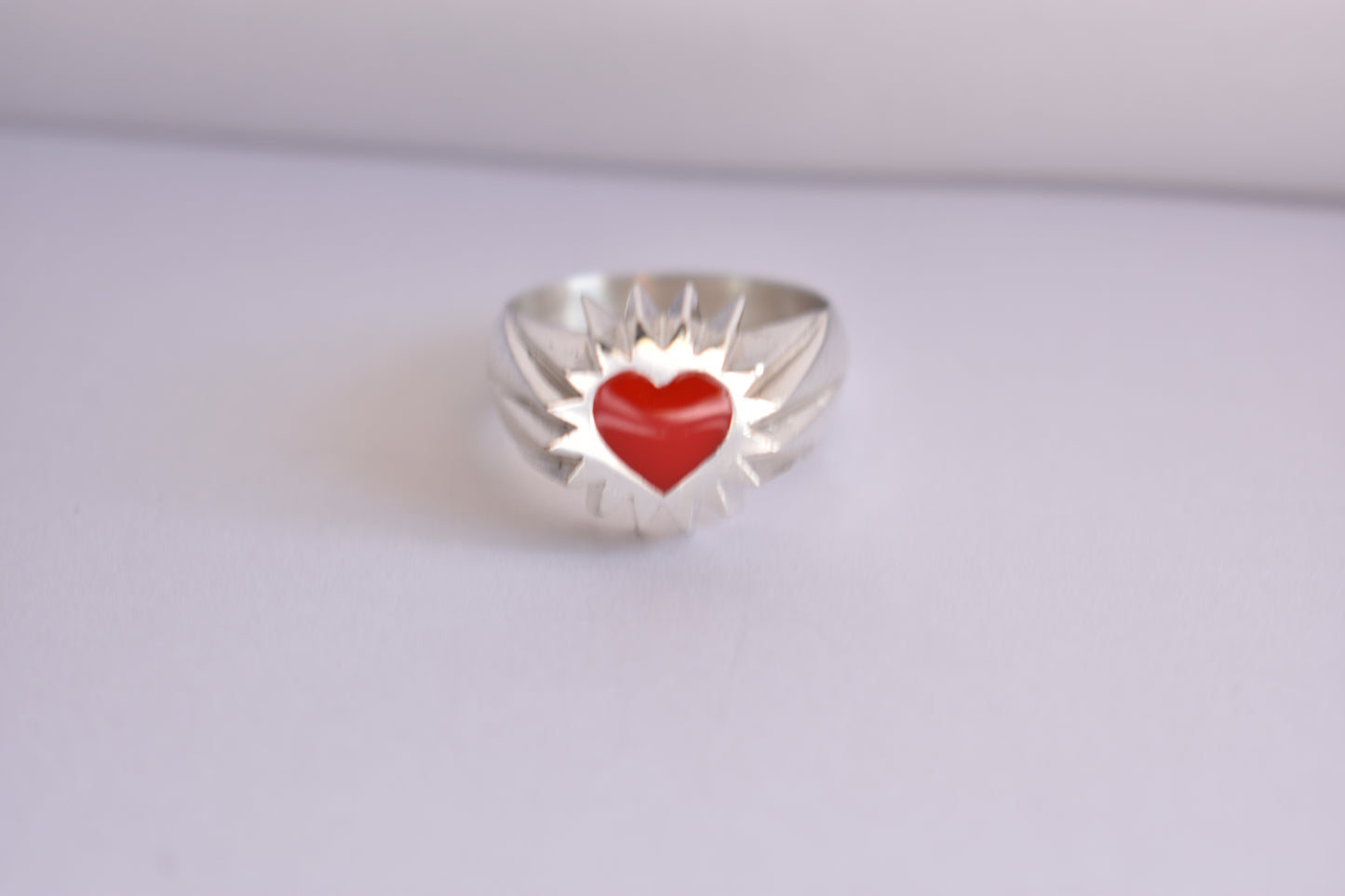 Sterling Silver Heart Ring - size 9