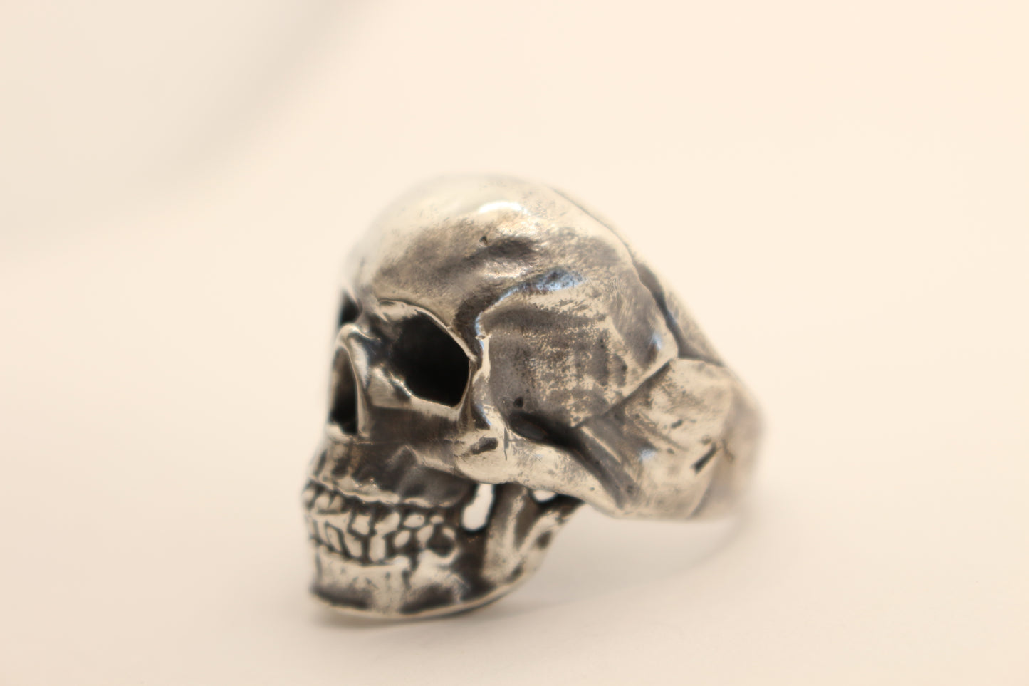 Sterling Silver Skull ring -Realistic solid