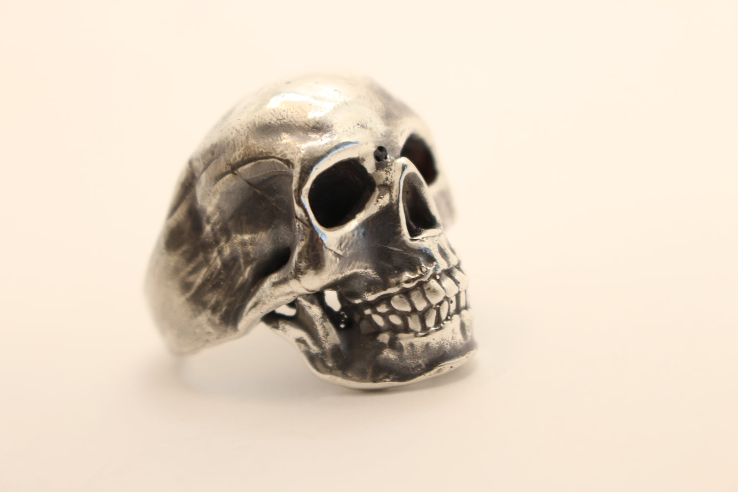 Sterling Silver Skull ring -Realistic solid