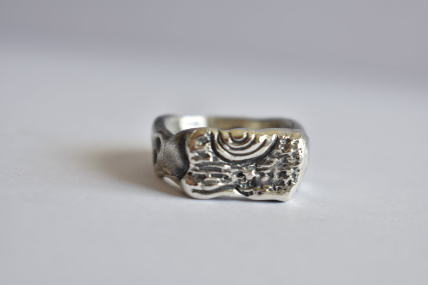 Sterling Silver Abstract Ring -Solid - Artistic