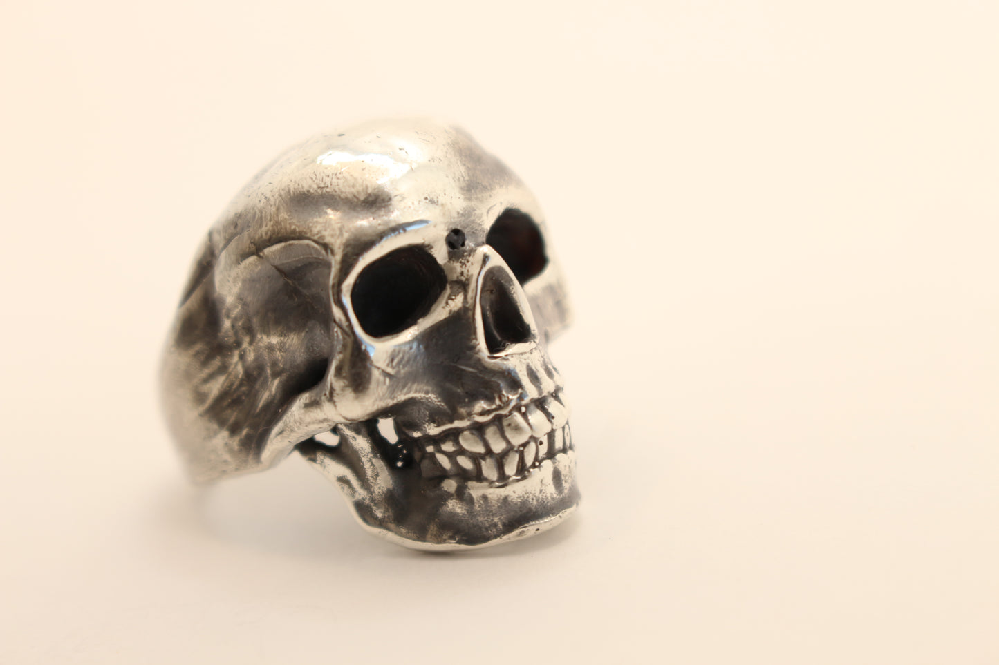 Sterling Silver Skull ring -Realistic solid