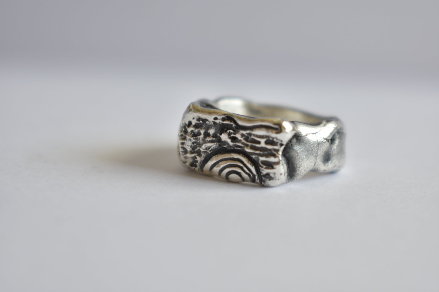 Sterling Silver Abstract Ring -Solid - Artistic