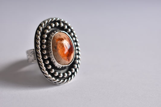 Sterling Silver and Mexican fire Opal-One of a Kind-