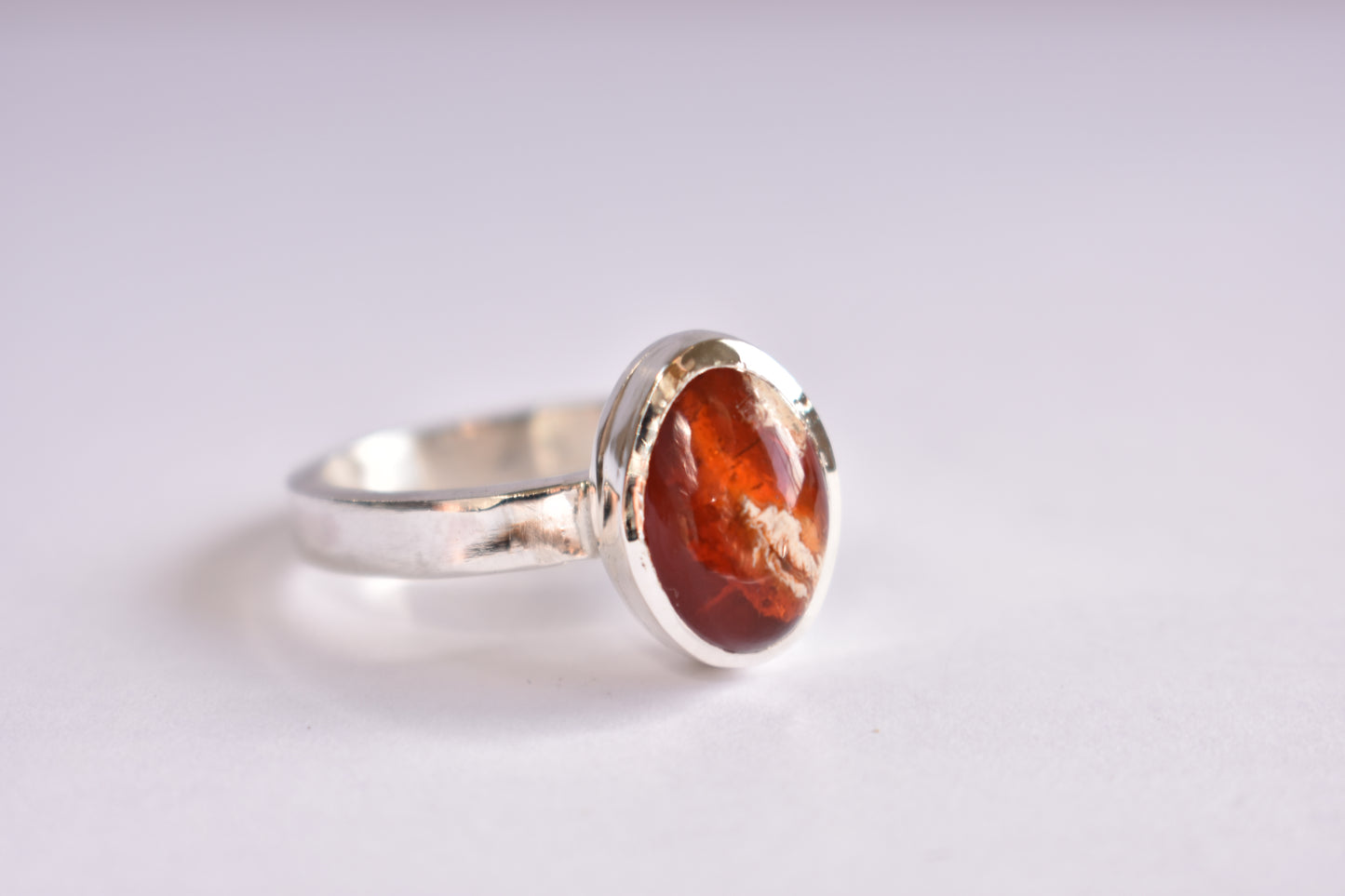 Sterling Silver and Mexican Fire Opal Ring- One of a kind