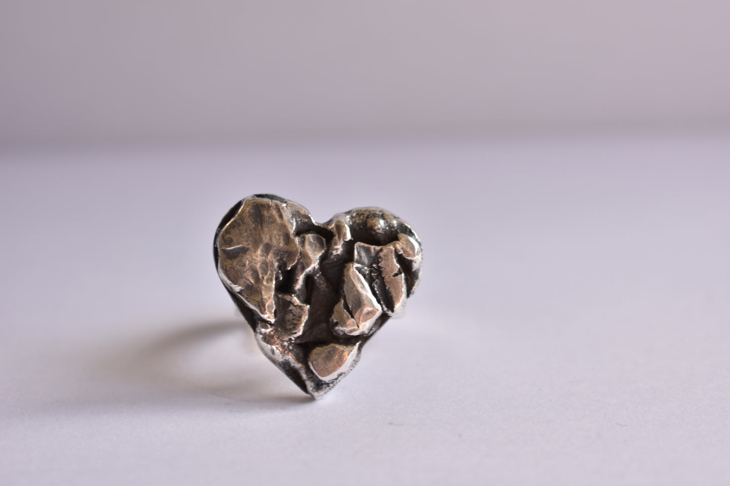 Sterling Silver Free Form Heart Ring