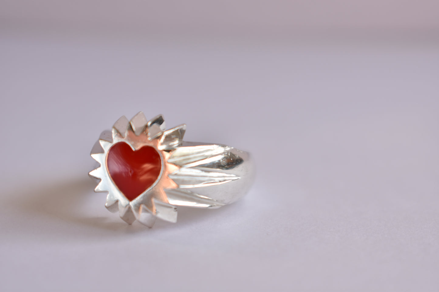 Sterling Silver Heart Ring - size 9