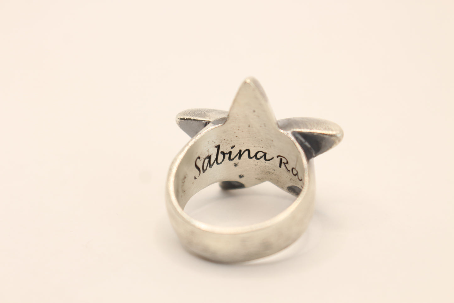 Sterling Silver five Pointed Star Ring - Size 8