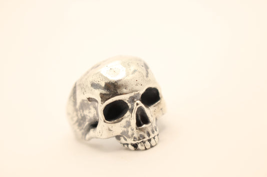 Sterling Silver Half Jaw Skull Ring- Sterling Silver Skull Ring- Solid