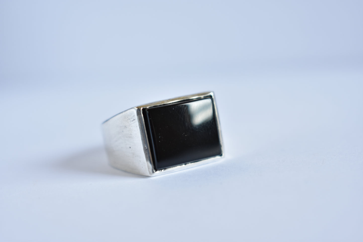 Sterling Silver Onyx Ring - Classic Signet