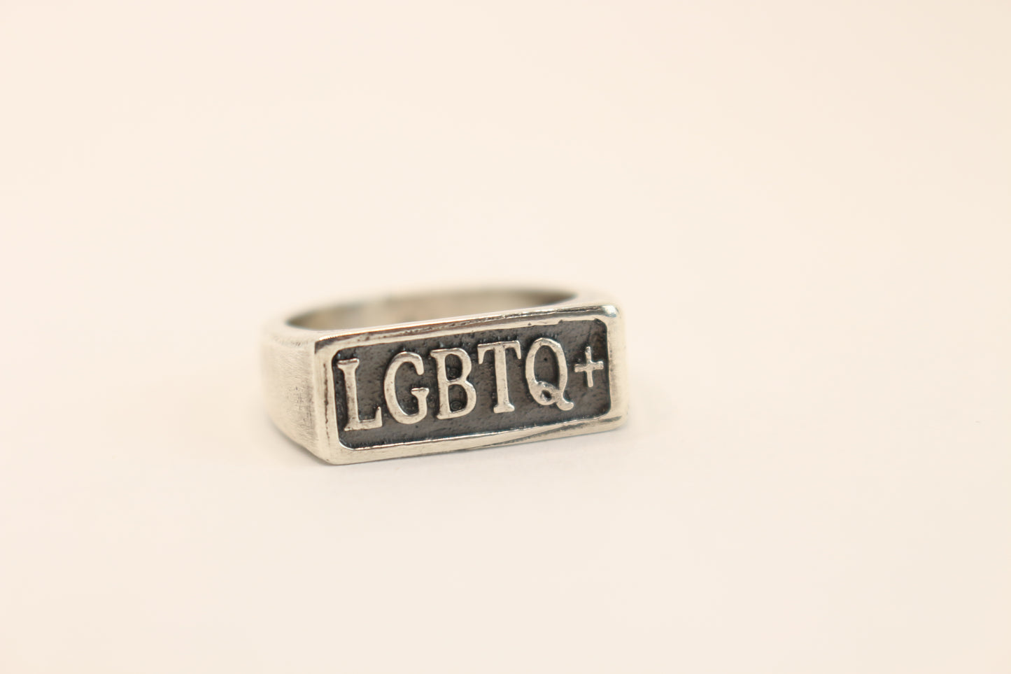 Sterling Silver LGBTQ+ ring- Signet Style