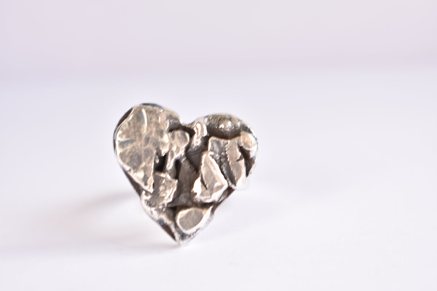 Sterling Silver Free Form Heart Ring