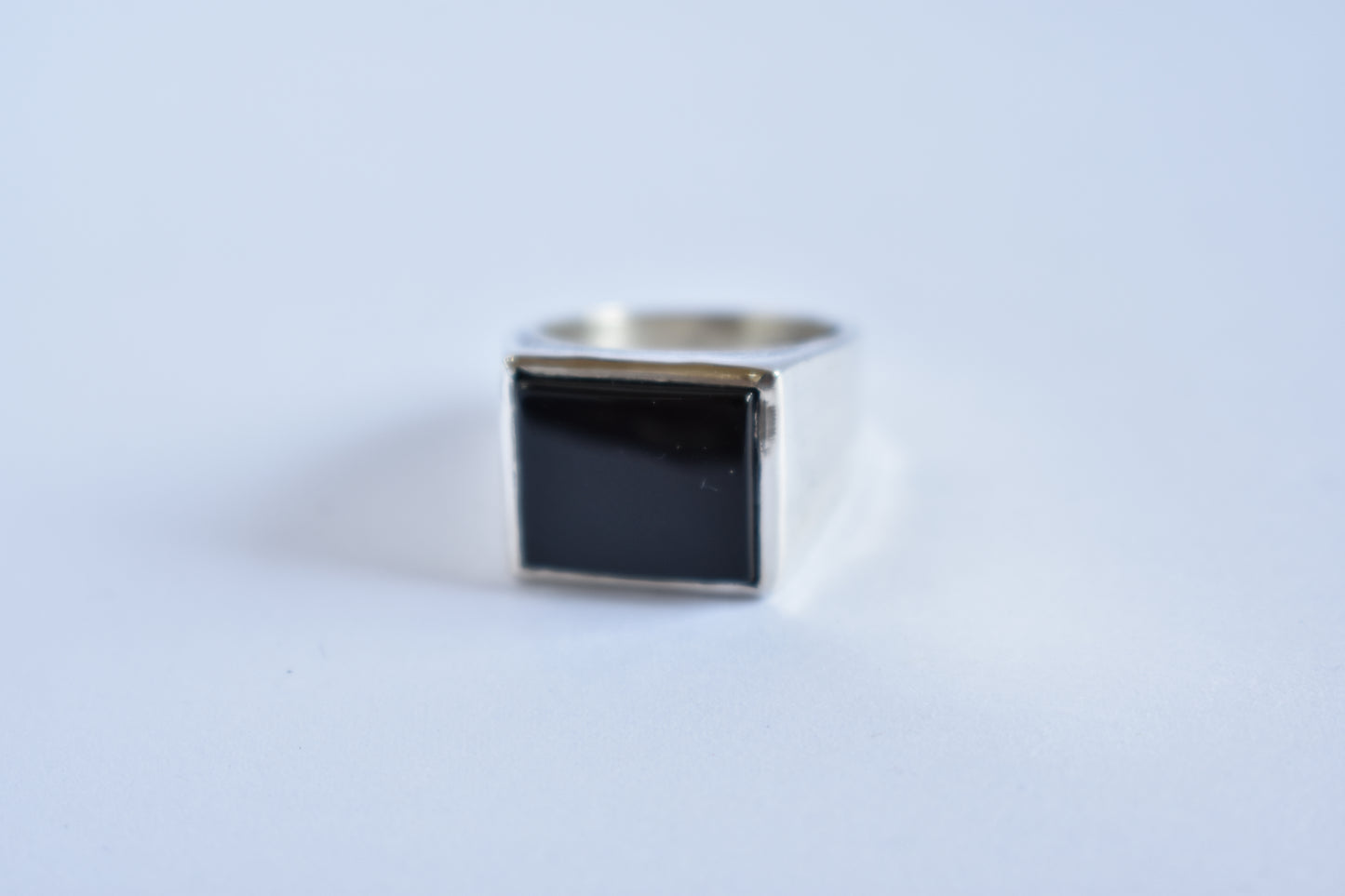 Sterling Silver Onyx Ring - Classic Signet