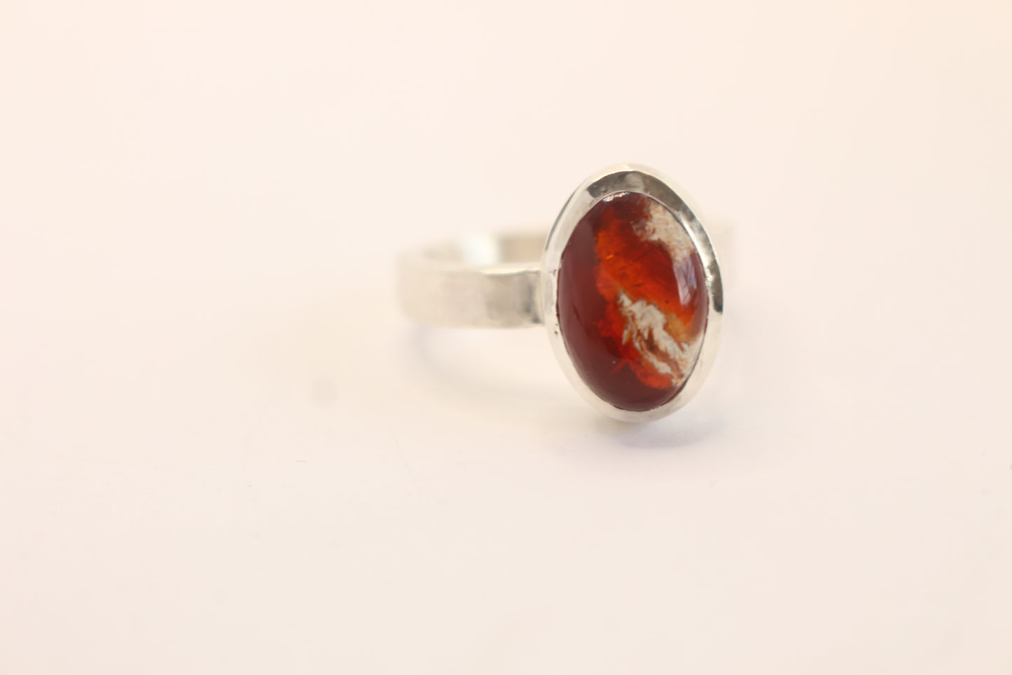 Sterling Silver and Mexican Fire Opal Ring- One of a kind