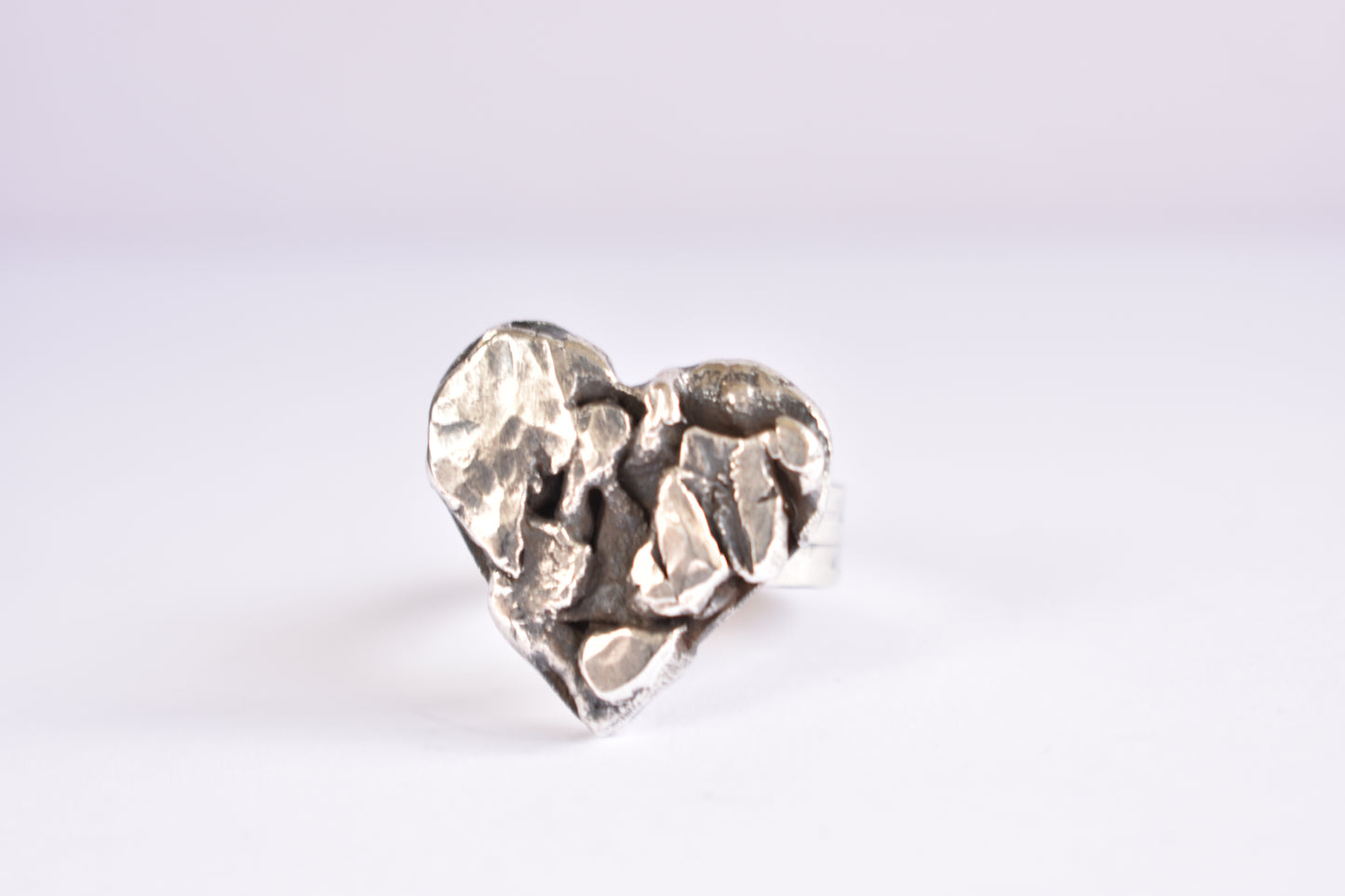 Sterling Silver Free Form Heart Ring