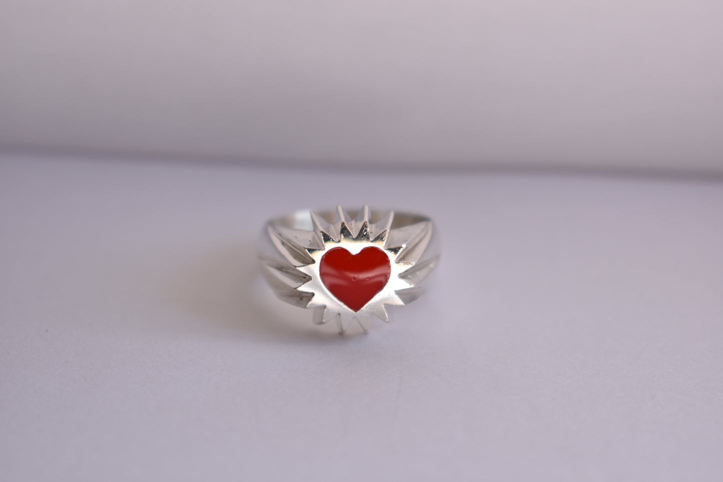 Sterling Silver Heart Ring - size 9