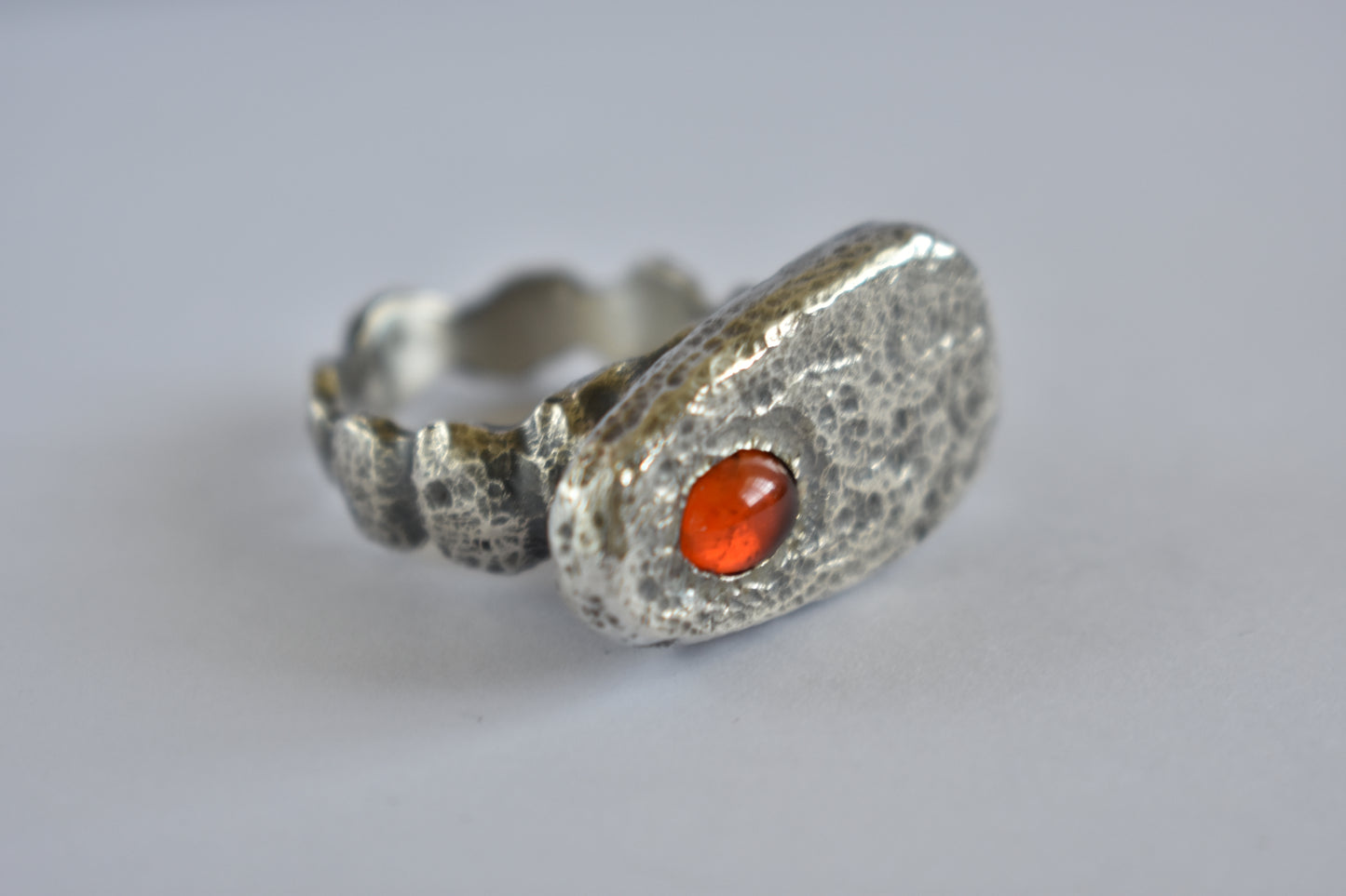 Sterling silver and Mexican Fire opal - One of a Kind - Solid