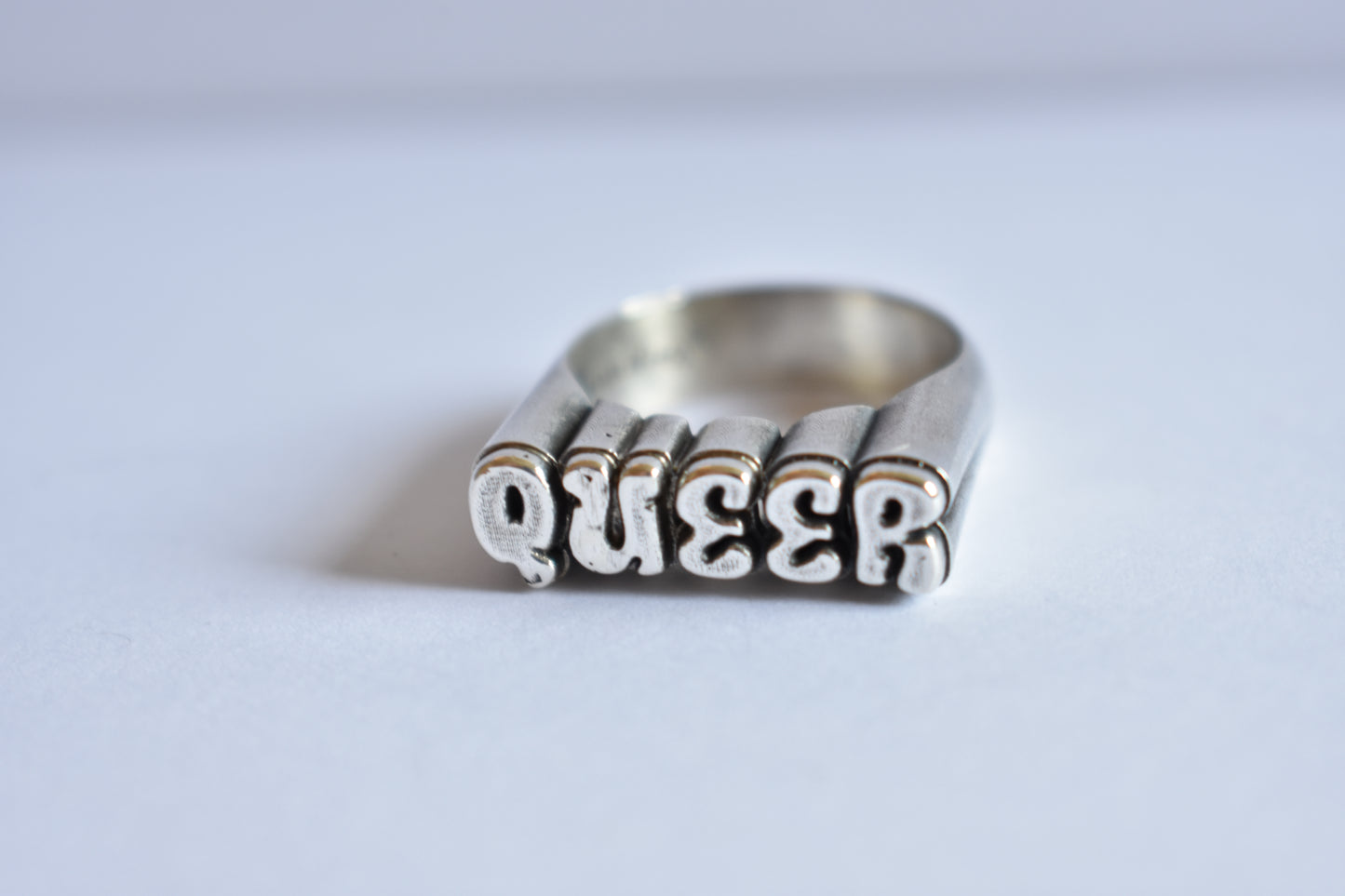 Sterling Silver "QUEER" Ring - Pride Month Edition