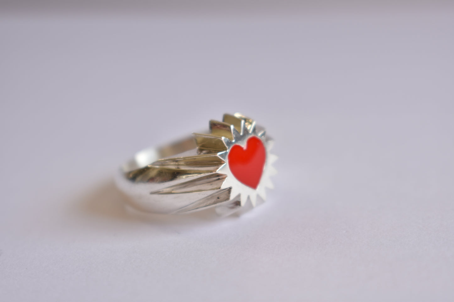 Sterling Silver Heart Ring - size 9