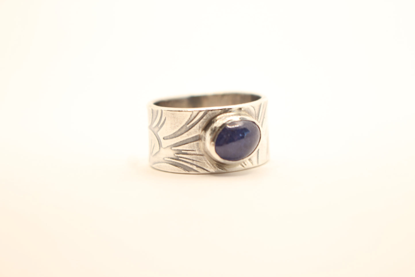 Sterling silver and Tanzanite one of a Kind  Size 7 3/4