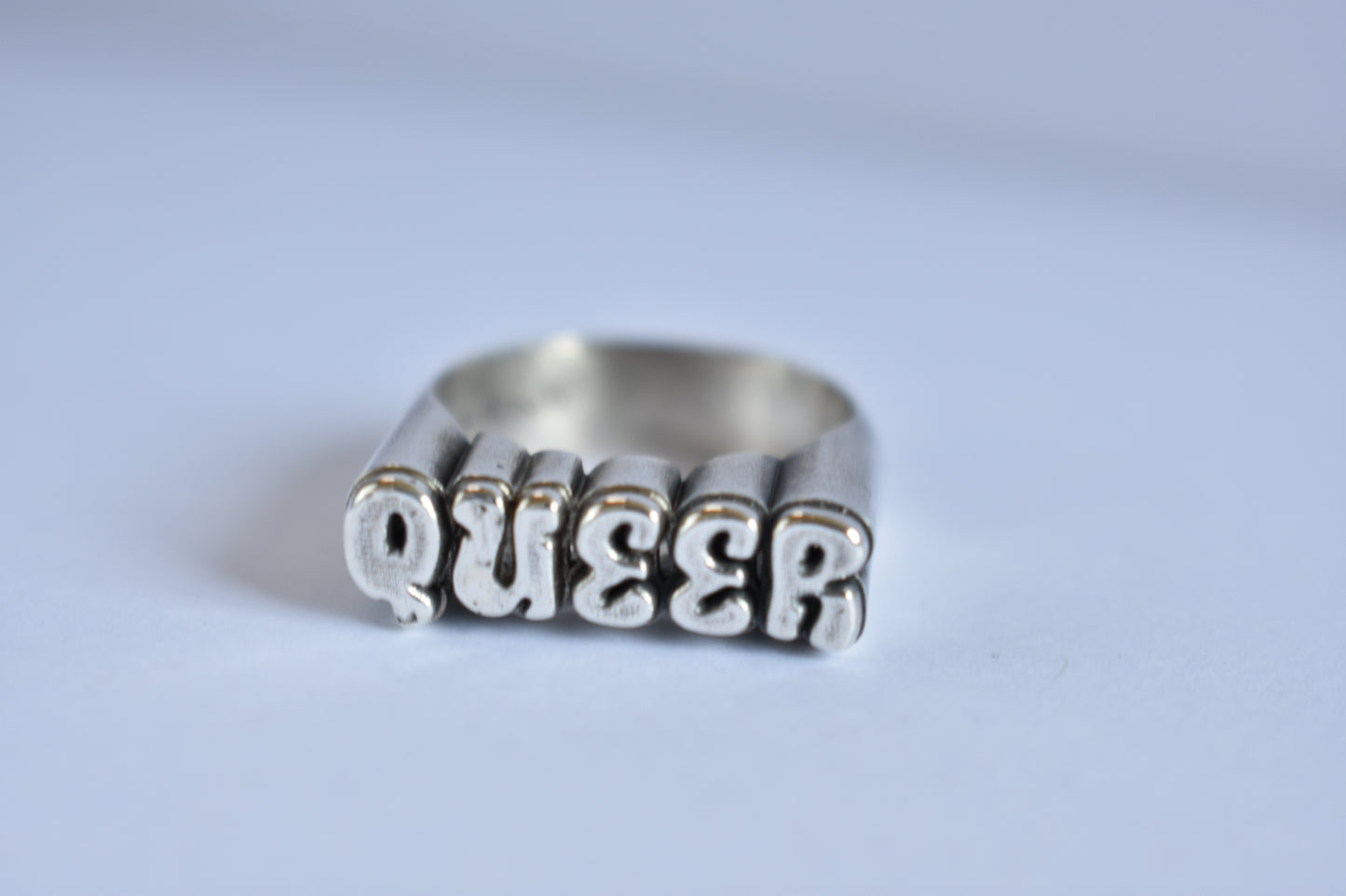 Sterling Silver "QUEER" Ring - Pride Month Edition