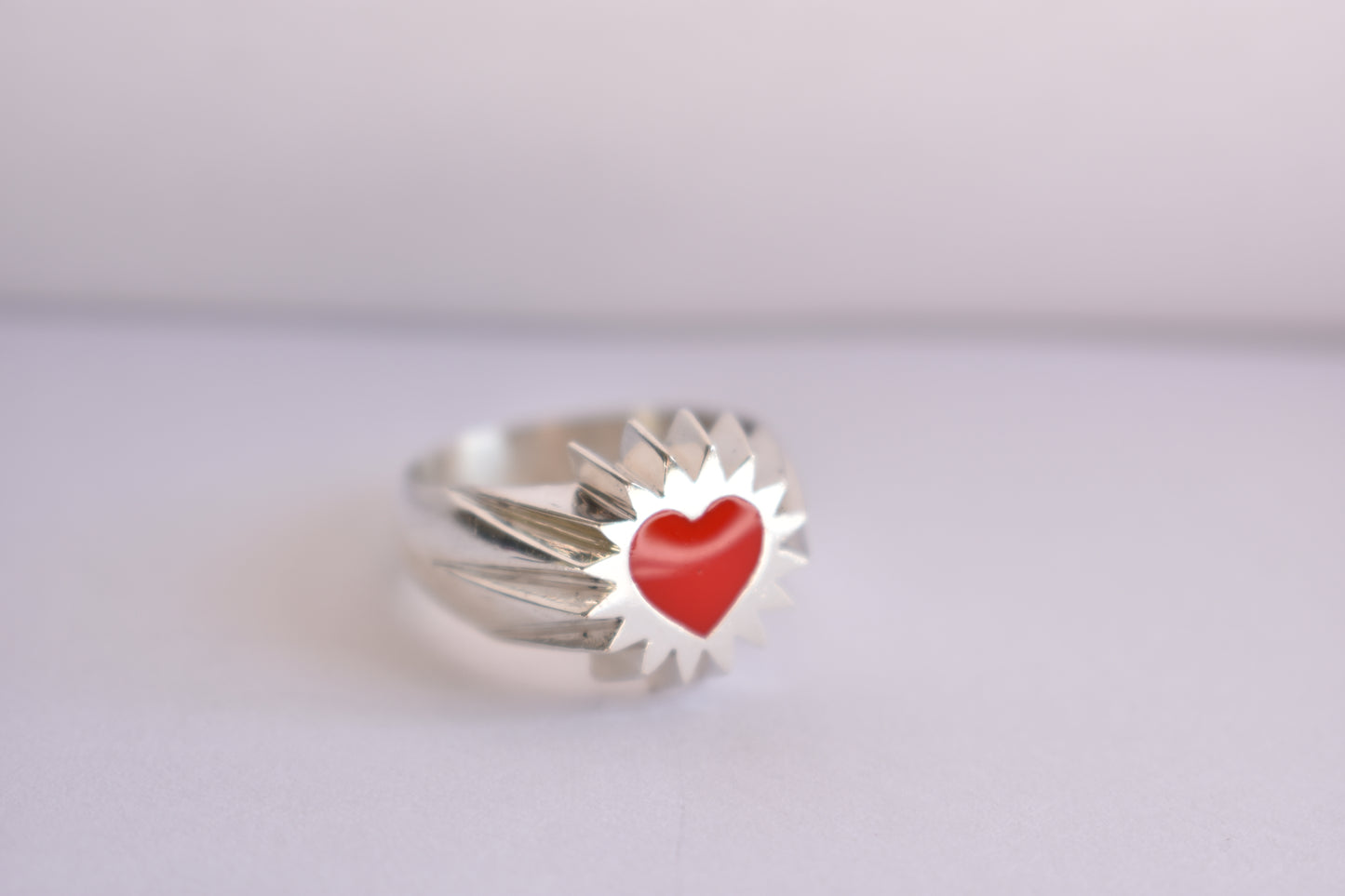 Sterling Silver Heart Ring - size 9