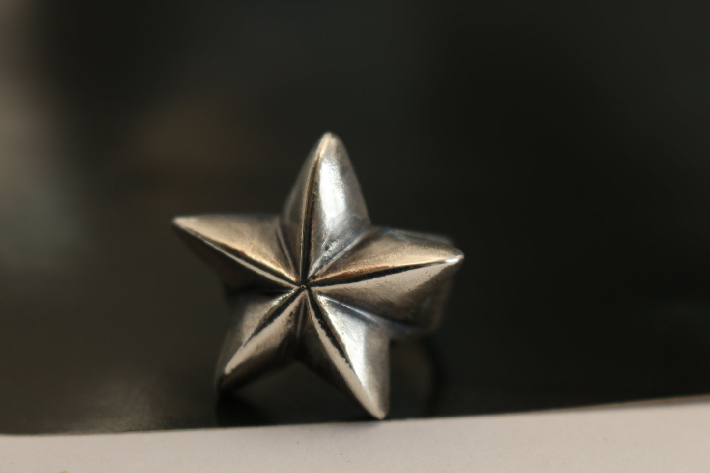 Sterling Silver five Pointed Star Ring - Size 8