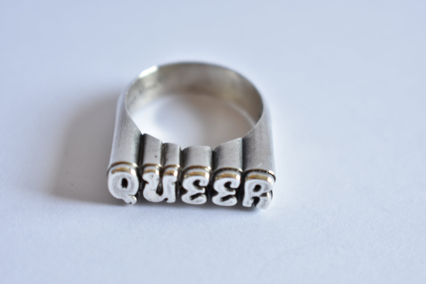 Sterling Silver "QUEER" Ring - Pride Month Edition