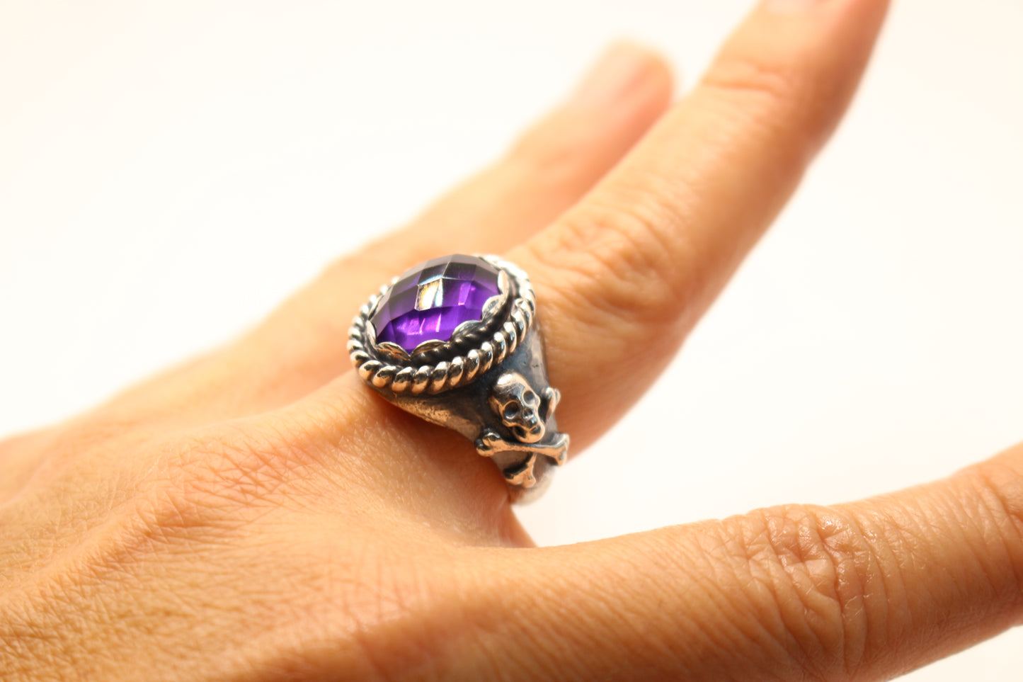 Sterling Silver and Amethyst  Ring -Size 7 1/2