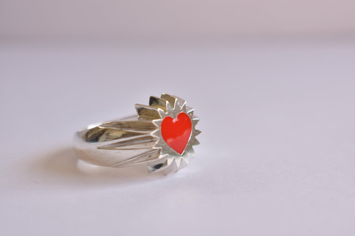 Sterling Silver Heart Ring - size 9