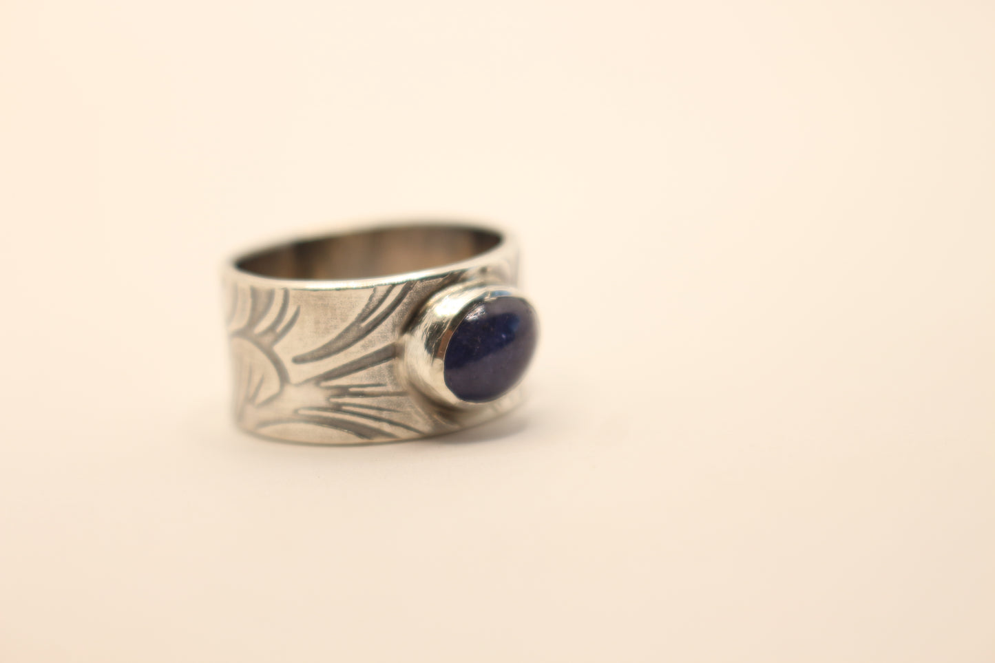 Sterling silver and Tanzanite one of a Kind  Size 7 3/4