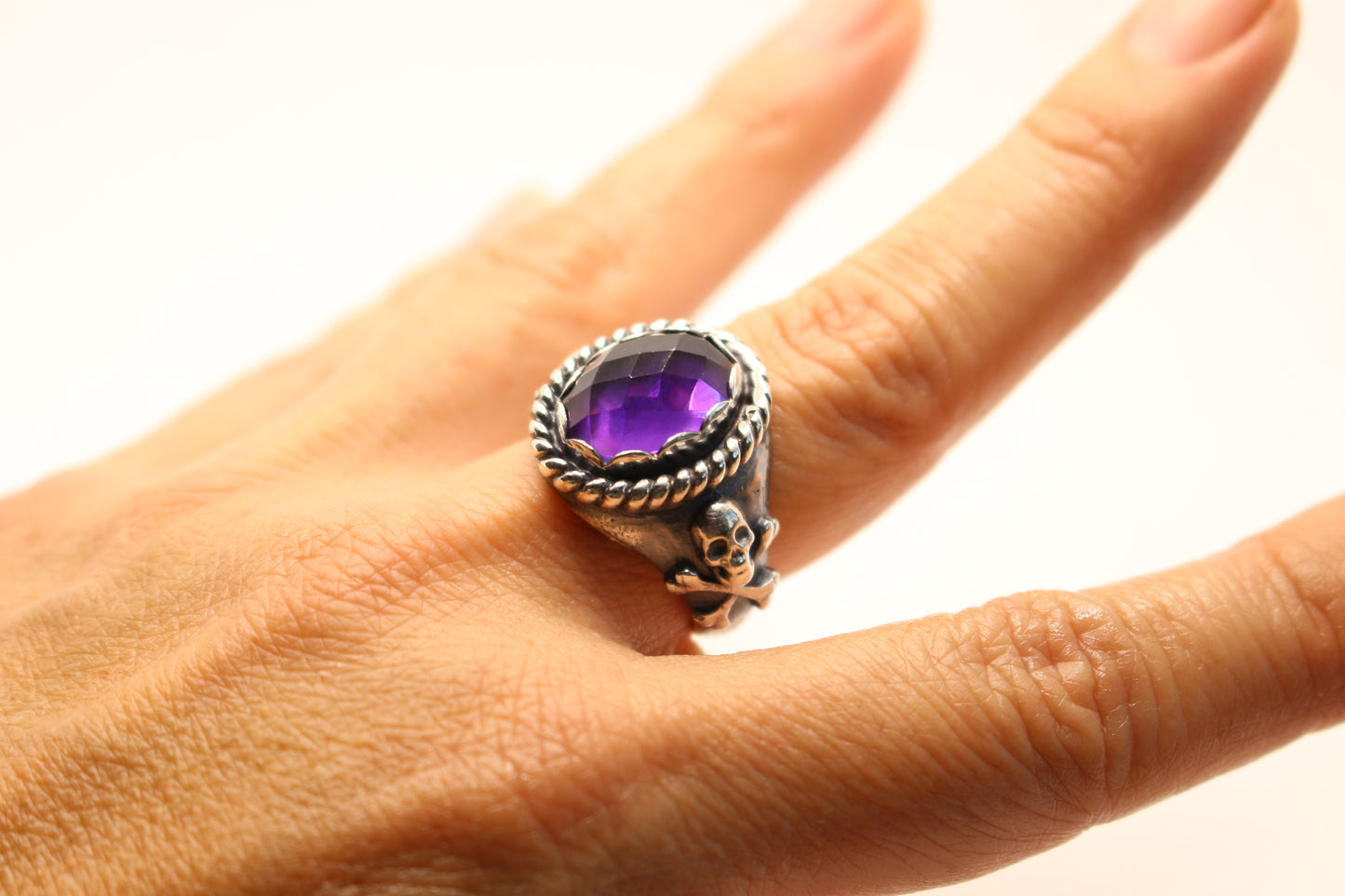 Sterling Silver and Amethyst  Ring -Size 7 1/2