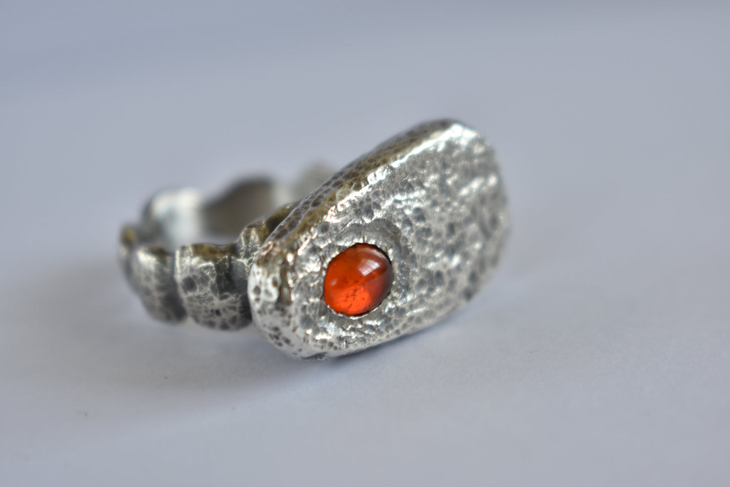 Sterling silver and Mexican Fire opal - One of a Kind - Solid