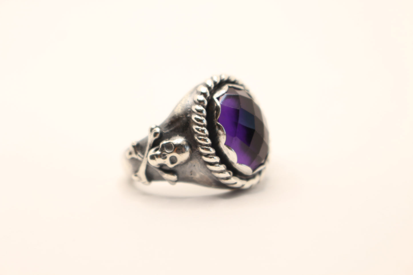 Sterling Silver and Amethyst  Ring -Size 7 1/2