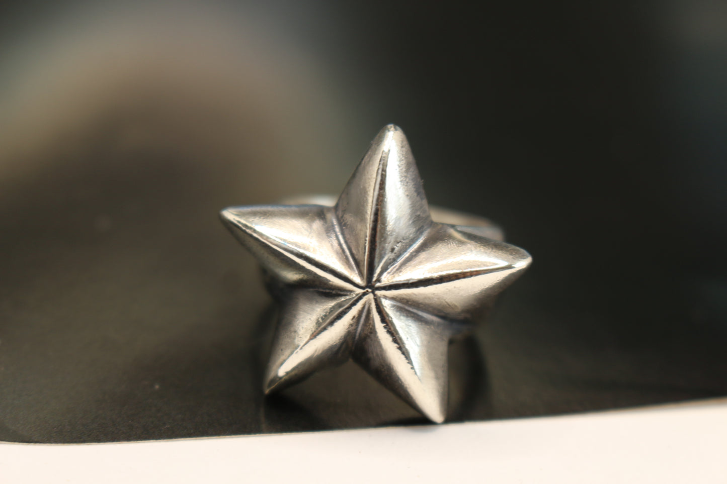 Sterling Silver five Pointed Star Ring - Size 8