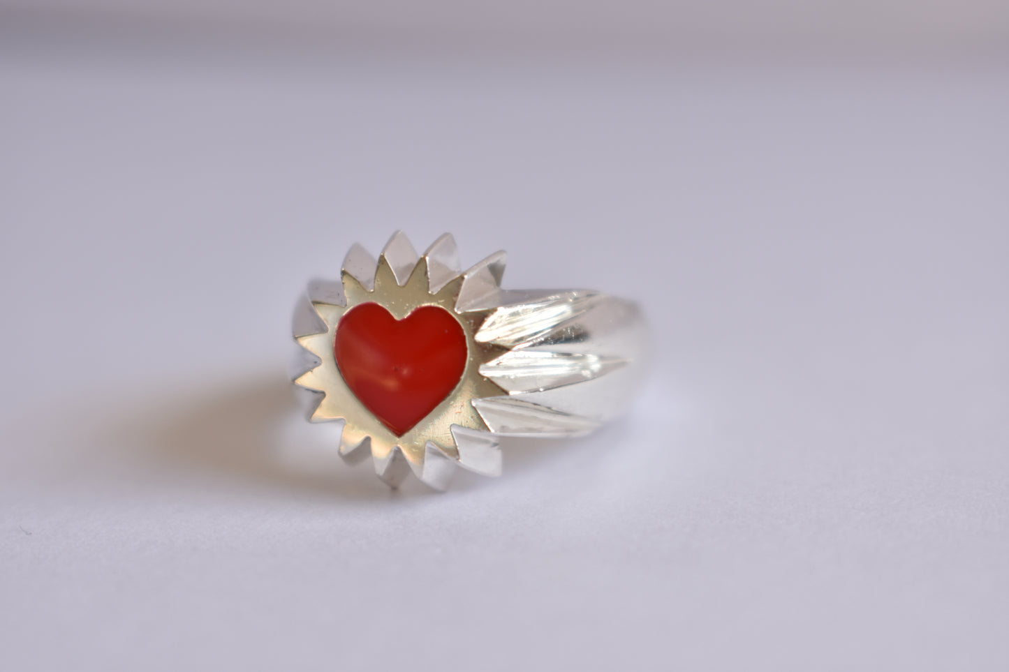 Sterling Silver Heart Ring - size 9