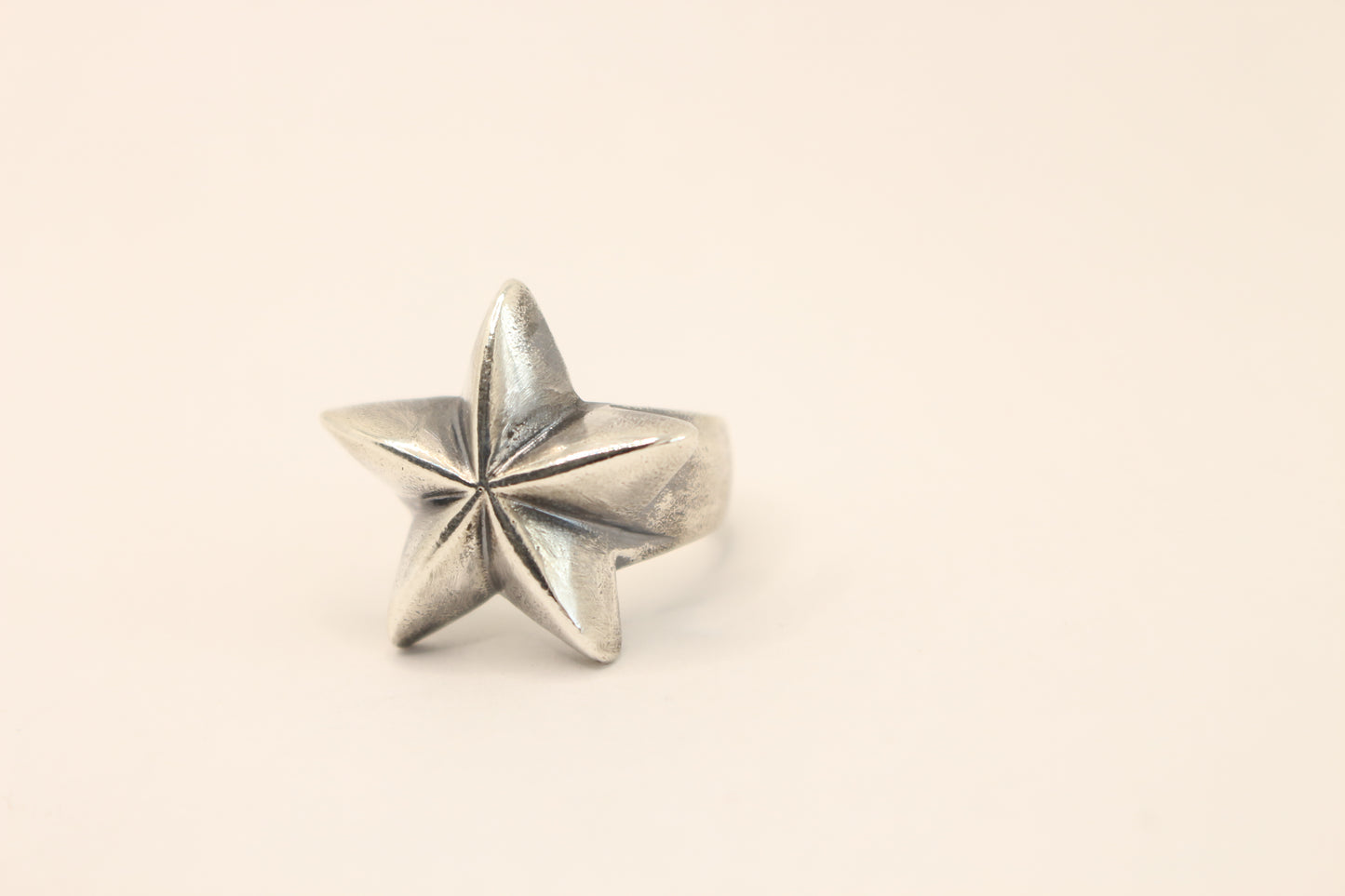 Sterling Silver five Pointed Star Ring - Size 8