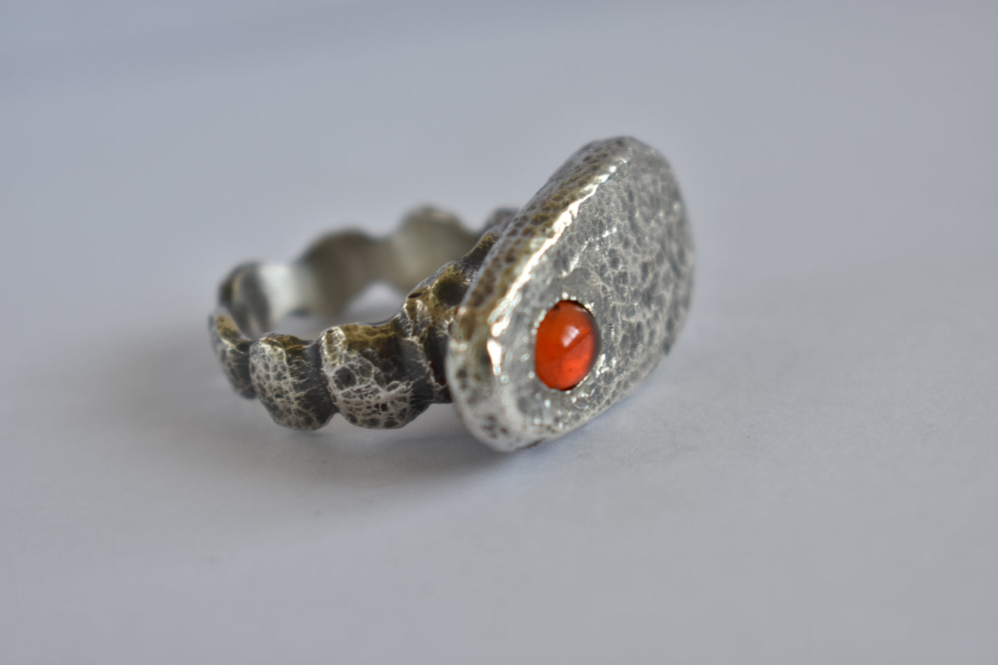 Sterling silver and Mexican Fire opal - One of a Kind - Solid