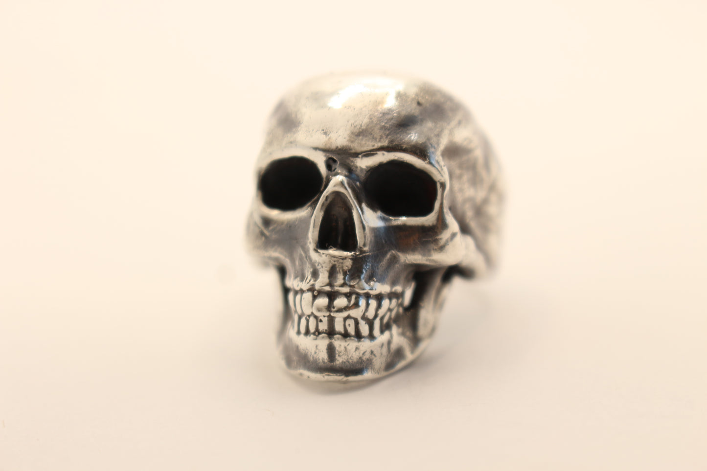 Sterling Silver Skull ring -Realistic solid