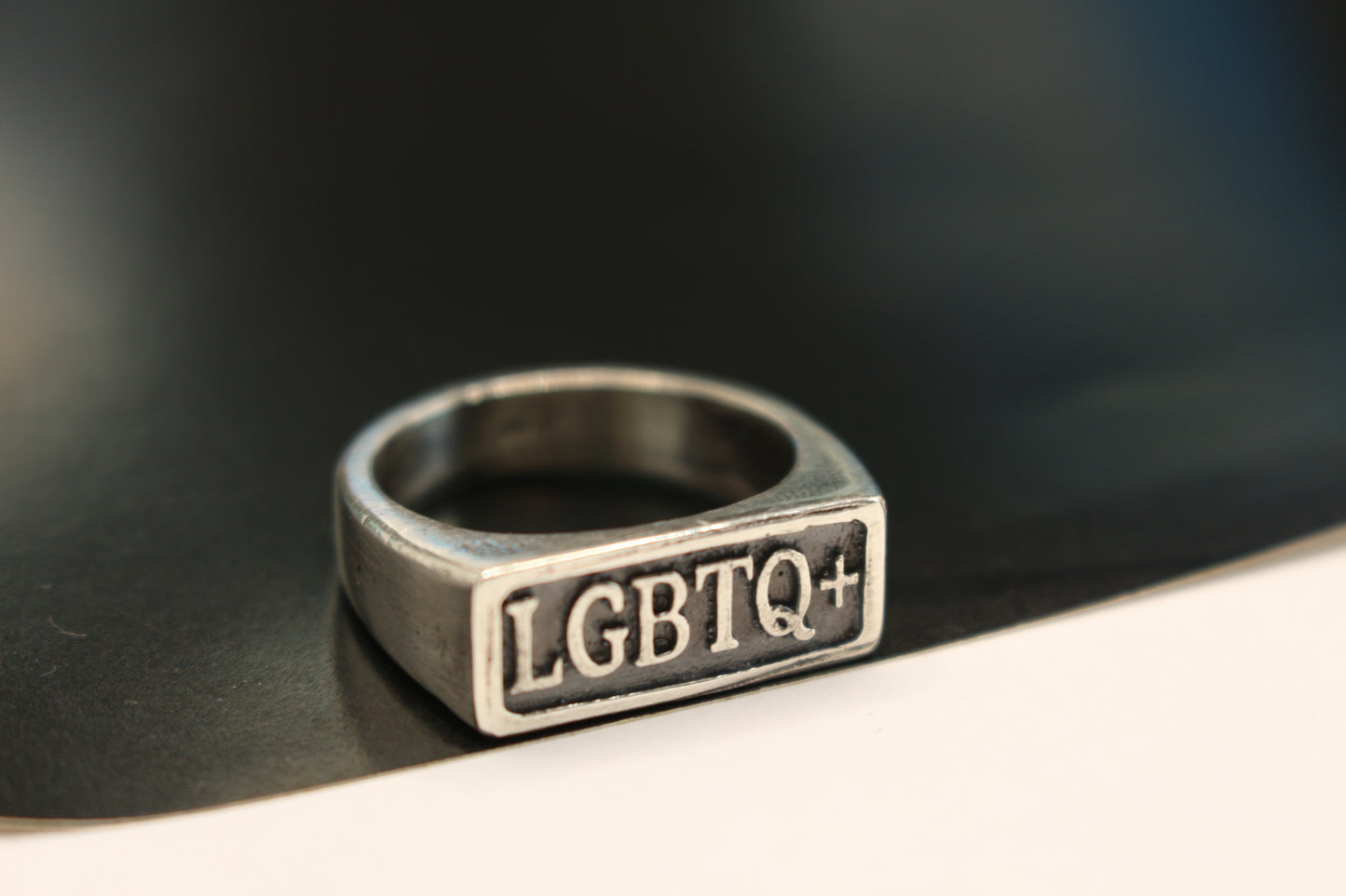 Sterling Silver LGBTQ+ ring- Signet Style