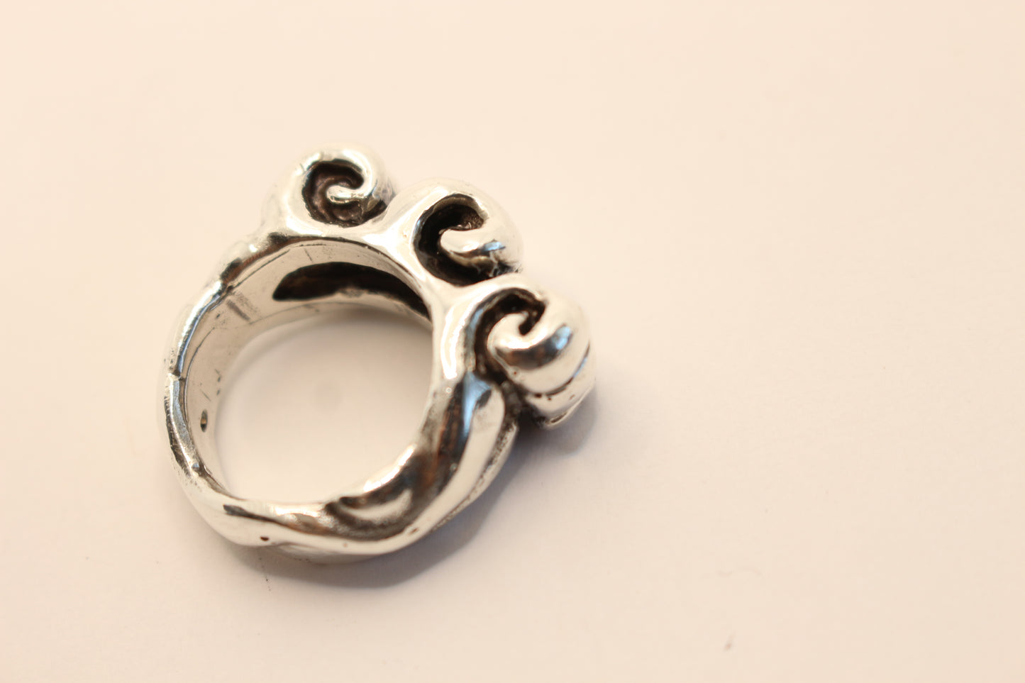 Sterling Silver waves  Ring- Heavy Unique